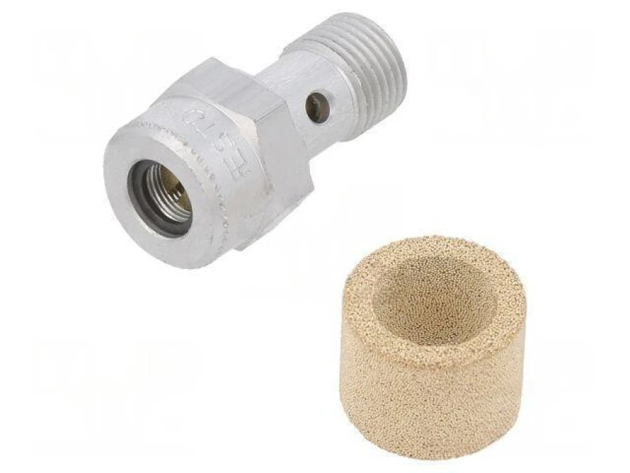 Dławik wylotowy 520l/min 0‑10bar aluminium Gwint G 1/8 10351