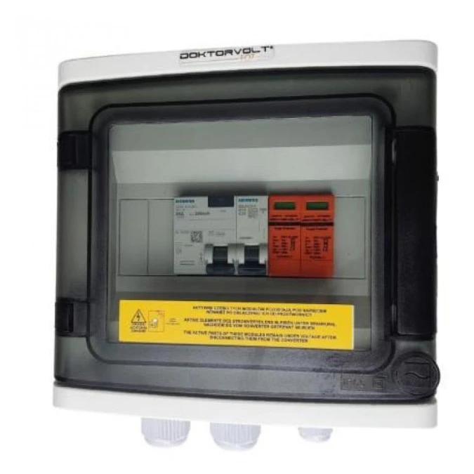 Doktorvolt Rozdzielnica PV Fotowoltaiczna Solarna AC SIEMENS 1F C20A 25A 300mA T1 T2 0720 DV‑0720‑FOT