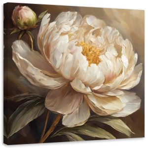 Feeby Obraz na płótnie, Piwonia malowana 60×60 561706