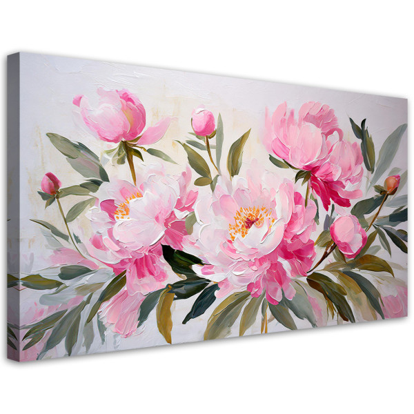 Feeby Obraz na płótnie, Piwonie Kwiaty Bukiet Różowy 120x60 779751