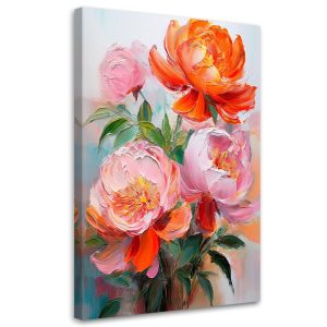 Feeby Obraz na płótnie, Piwonie Kwiaty Różowe Natura 60×90 634194 Feeby Obraz na płótnie, Piwonie Kwiaty Różowe Natura 60×90 634194