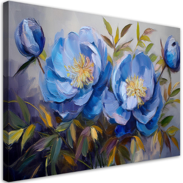Feeby Obraz na płótnie, Piwonie Peonie Kwiaty Niebieskie 120x80 488589