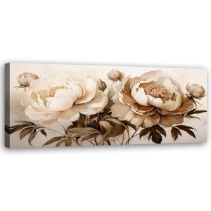 Feeby Obraz na płótnie, Piwonie Peonie Kwiaty w Beżu 120×40 487394 Feeby Obraz na płótnie, Piwonie Peonie Kwiaty w Beżu 120×40 487394