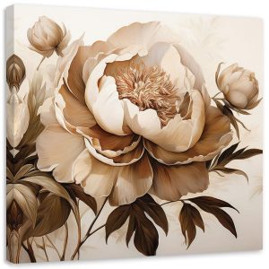 Feeby Obraz na płótnie, Piwonie Peonie Kwiaty w Beżu 30×30 561430 Feeby Obraz na płótnie, Piwonie Peonie Kwiaty w Beżu 30×30 561430