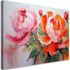 Feeby Obraz na płótnie, Piwonie Różowo Pomarańczowe Kwiaty 120×80 634739 Feeby Obraz na płótnie, Piwonie Różowo Pomarańczowe Kwiaty 120×80 634739