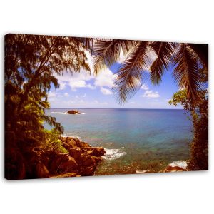 Feeby Obraz na płótnie Plaża egzotyczna palmy 60×40 406134 Feeby Obraz na płótnie Plaża egzotyczna palmy 60×40 406134