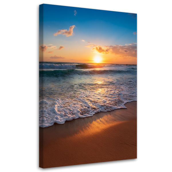 Feeby Obraz na płótnie, Plaża Morze Zachód słońca Krajobraz 70x100 634660
