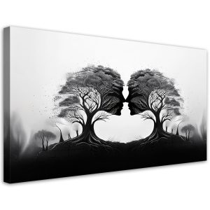 Feeby Obraz na płótnie, Pocałunek Drzew Czarno Biłay 120×60 562146 Feeby Obraz na płótnie, Pocałunek Drzew Czarno Biłay 120×60 562146