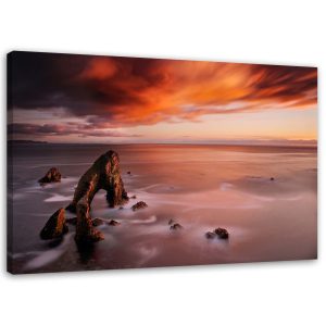 Feeby Obraz na płótnie Pomarańczowe niebo nad morzem 60×40 406245 Feeby Obraz na płótnie Pomarańczowe niebo nad morzem 60×40 406245