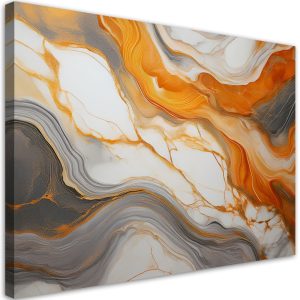 Feeby Obraz na płótnie, Pomarańczowo Szary Marmur Glamour 90×60 561457 Feeby Obraz na płótnie, Pomarańczowo Szary Marmur Glamour 90×60 561457