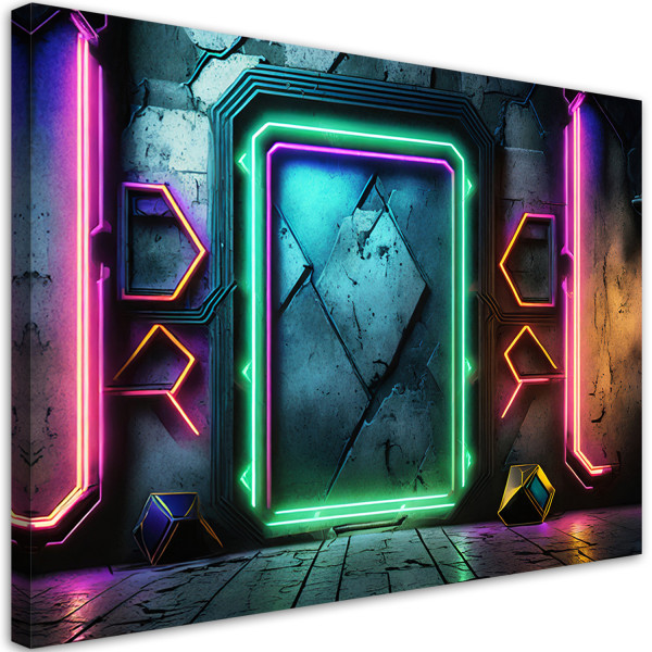 Feeby Obraz na płótnie, Portal Neon Abstrakcyjny Futurystyczny 100x70 488172