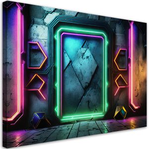 Feeby Obraz na płótnie, Portal Neon Abstrakcyjny Futurystyczny 60×40 488084 Feeby Obraz na płótnie, Portal Neon Abstrakcyjny Futurystyczny 60×40 488084