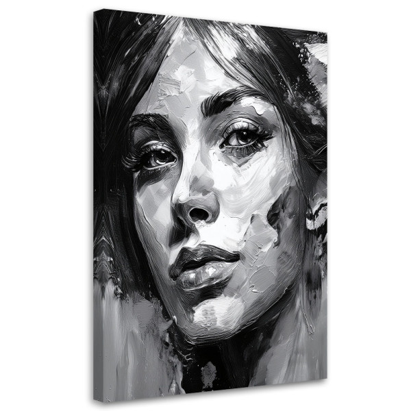 Feeby Obraz na płótnie, Portret Kobiety Czarno Biały 70x100 777619