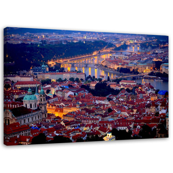 Feeby Obraz na płótnie Praga miasto noc architektura 100x70 389408