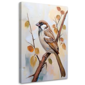 Feeby Obraz na płótnie, Ptak na gałęzi boho 40×60 488317 Feeby Obraz na płótnie, Ptak na gałęzi boho 40×60 488317