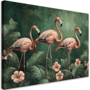 Feeby Obraz na płótnie, Ptaki, flamingi, dżungla, zwierzęta 90×60 486228 Feeby Obraz na płótnie, Ptaki, flamingi, dżungla, zwierzęta 90×60 486228