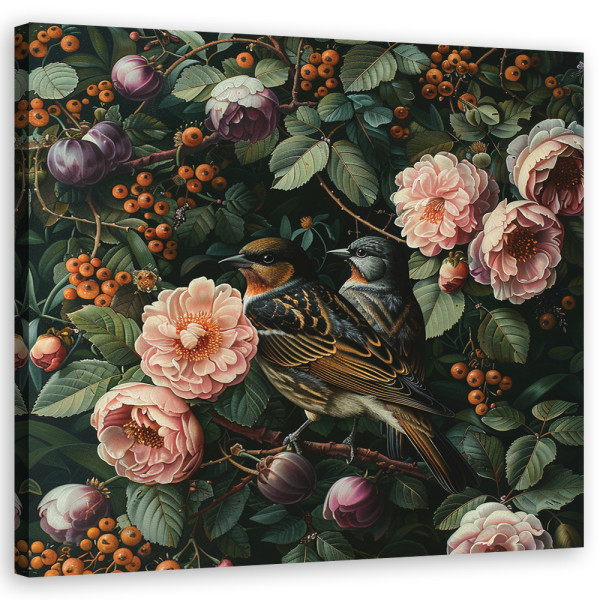 Feeby Obraz na płótnie, Ptaki Liście Natura 60x60 312107