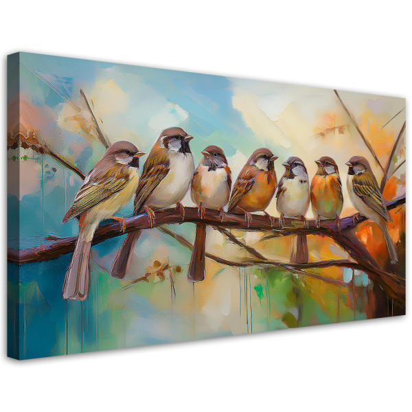 Feeby Obraz na płótnie, Ptaki na gałęzi Natura 80x40 561741
