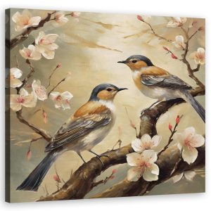 Feeby Obraz na płótnie, Ptaki Zwierzęta Kwiaty Gałęzie 60×60 487015 Feeby Obraz na płótnie, Ptaki Zwierzęta Kwiaty Gałęzie 60×60 487015