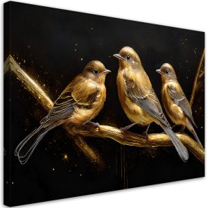 Feeby Obraz na płótnie, Ptaki Zwierzęta Złoto 100×70 487216 Feeby Obraz na płótnie, Ptaki Zwierzęta Złoto 100×70 487216