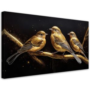 Feeby Obraz na płótnie, Ptaki Zwierzęta Złoto 80×40 563637 Feeby Obraz na płótnie, Ptaki Zwierzęta Złoto 80×40 563637