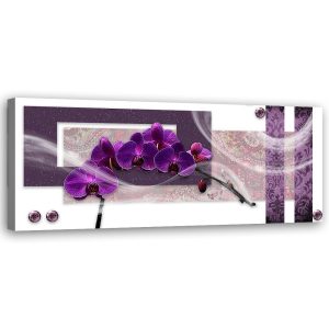 Feeby Obraz na płótnie, Purpurowy storczyk 150×50 425777 Feeby Obraz na płótnie, Purpurowy storczyk 150×50 425777