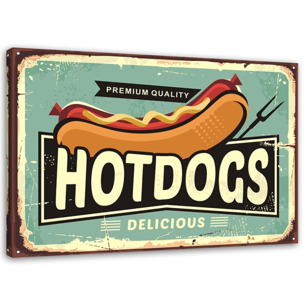 Feeby Obraz na płótnie Retro Hot Dog 120x80 388213