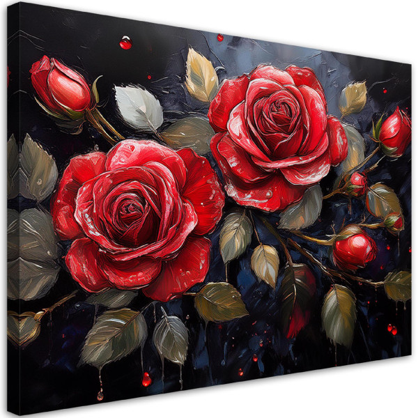 Feeby Obraz na płótnie, Róża Kwiat Czerwony 120x80 485905