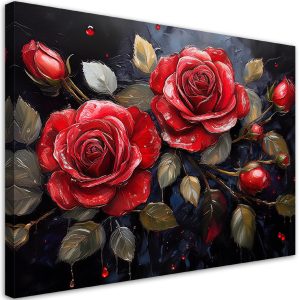 Feeby Obraz na płótnie, Róża Kwiat Czerwony 60×40 487173 Feeby Obraz na płótnie, Róża Kwiat Czerwony 60×40 487173