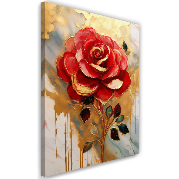 Feeby Obraz na płótnie, Róża Złoto Glamour 60x90 486844