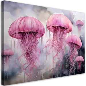 Feeby Obraz na płótnie, Różowa Meduza 120×80 420033 Feeby Obraz na płótnie, Różowa Meduza 120×80 420033