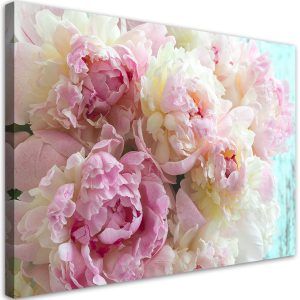 Feeby Obraz na płótnie, Różowe kwiaty piwonii 60×40 327366 Feeby Obraz na płótnie, Różowe kwiaty piwonii 60×40 327366