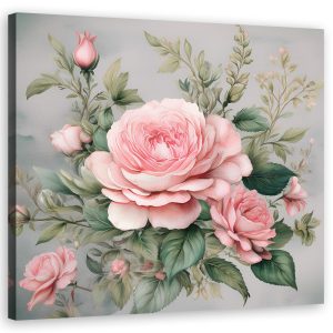 Feeby Obraz na płótnie, Różowe Kwiaty Shabby Chic 40×40 398372 Feeby Obraz na płótnie, Różowe Kwiaty Shabby Chic 40×40 398372