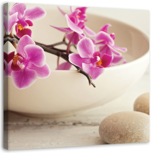 Feeby Obraz na płótnie Różowe orchidee zen shabby chic 30x30 318913