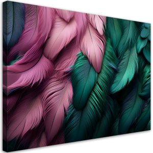 Feeby Obraz na płótnie, Różowe Pióra 90×60 561448 Feeby Obraz na płótnie, Różowe Pióra 90×60 561448