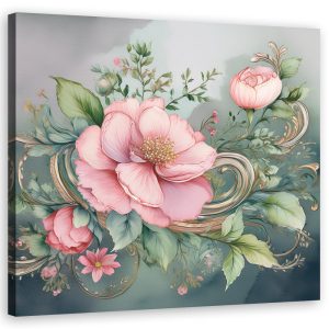 Feeby Obraz na płótnie, Różowy Kwiat W Stylu Vintage 60×60 397252 Feeby Obraz na płótnie, Różowy Kwiat W Stylu Vintage 60×60 397252