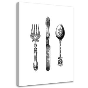 Feeby Obraz na płótnie Rustykalne sztućce 70×100 387372 Feeby Obraz na płótnie Rustykalne sztućce 70×100 387372