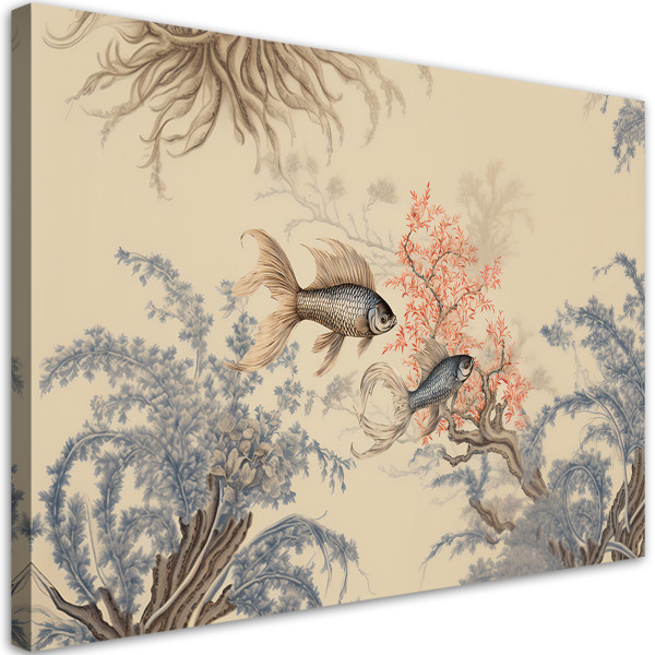 Feeby Obraz na płótnie, Ryby feng shui boho 90x60 421714