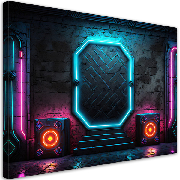 Feeby Obraz na płótnie, Sci Fi Neon Abstrakcja 90x60 486344