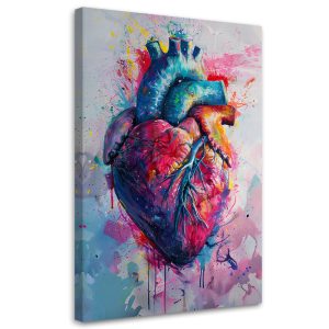 Feeby Obraz na płótnie, Serce Miłość Akwarela 60×90 314673 Feeby Obraz na płótnie, Serce Miłość Akwarela 60×90 314673