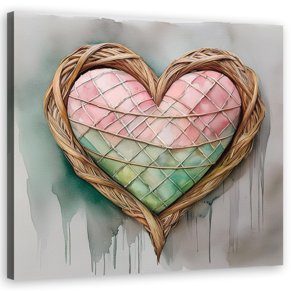 Feeby Obraz na płótnie, Serce Miłość Shabby Chic 40x40 395963