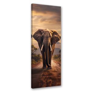 Feeby Obraz na płótnie, Spacerujący słoń 40×120 473434 Feeby Obraz na płótnie, Spacerujący słoń 40×120 473434
