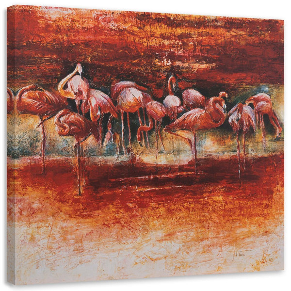 Feeby Obraz na płótnie Stado różowych flamingów 30x30 404252