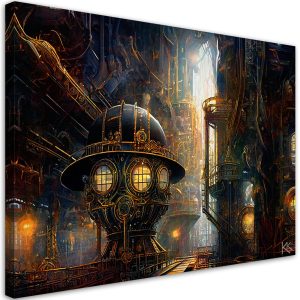 Feeby Obraz na płótnie, Steampunkowa Abstrakcja 120×80 317228