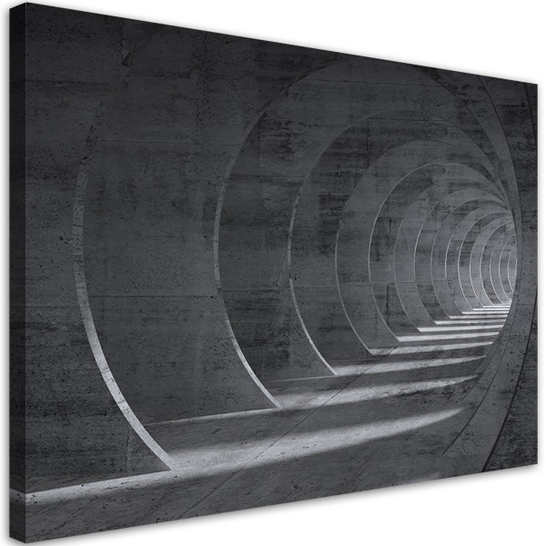 Feeby Obraz na płótnie, Szary tunel 3D 60x40 326407