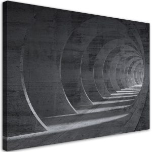 Feeby Obraz na płótnie, Szary tunel 3D 90×60 326410 Feeby Obraz na płótnie, Szary tunel 3D 90×60 326410