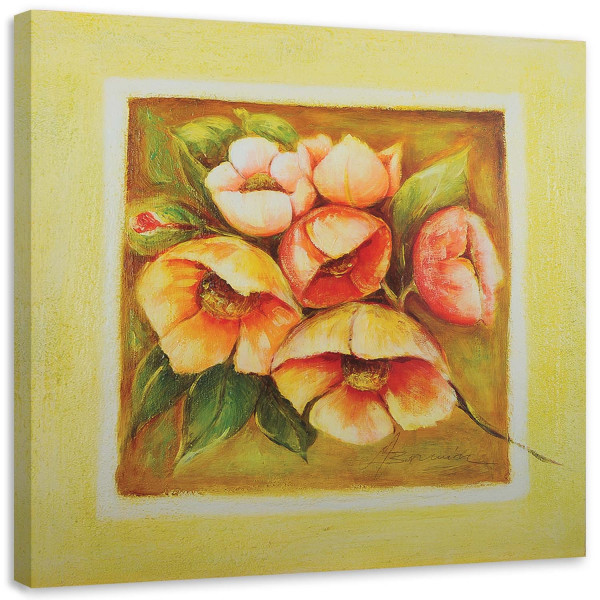 Feeby Obraz na płótnie Sześć różowych kwiatów 60x60 392674