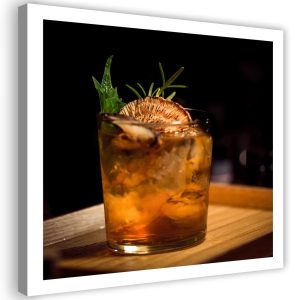 Feeby Obraz na płótnie, Szklanka z drinkiem 30×30 314062 Feeby Obraz na płótnie, Szklanka z drinkiem 30×30 314062