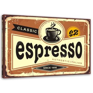 Feeby Obraz na płótnie Szyld espresso 100×70 386742