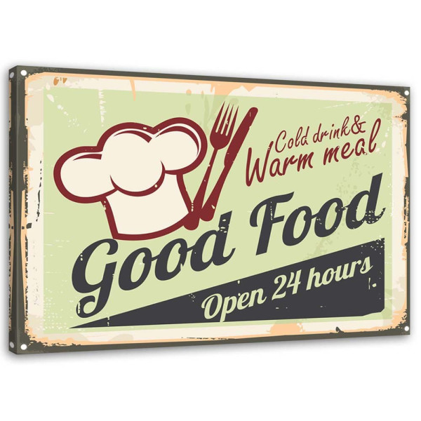 Feeby Obraz na płótnie Szyld Good Food 90x60 404625